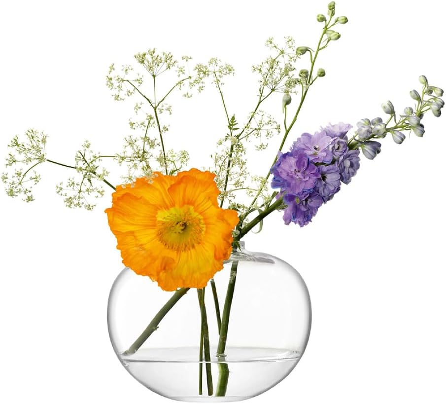 LSA International Flower Curved Bouquet Vase H15cm Clear| 1 Unit | Mouthblown & Handmade Glass | FW37