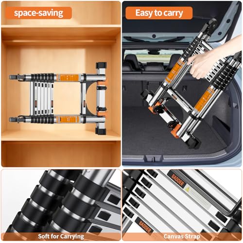 Telescoping Ladder A Frame,Telescopic Ladder for Home, Roof, RV - image 7