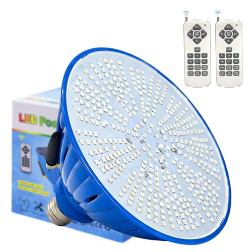 Mopzlink Pool Lights for Inground Pool 12V 60W LED Color Changing Pool Light Bulb E26 Base with Remote Compatible with Pentair and Hayward Fixtures
