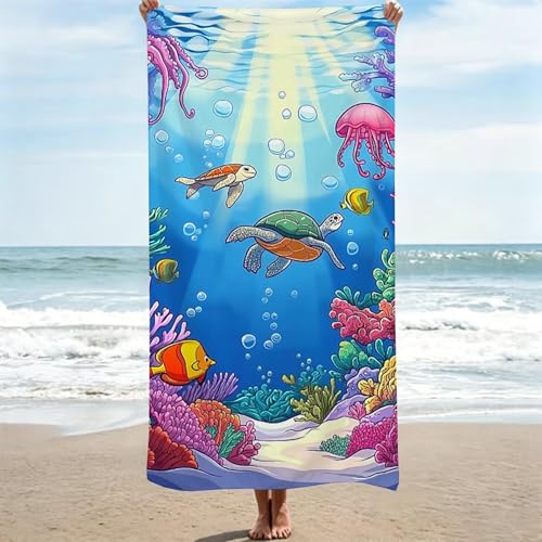Serviette de plage grande taille 90x200 cm microfibre légère