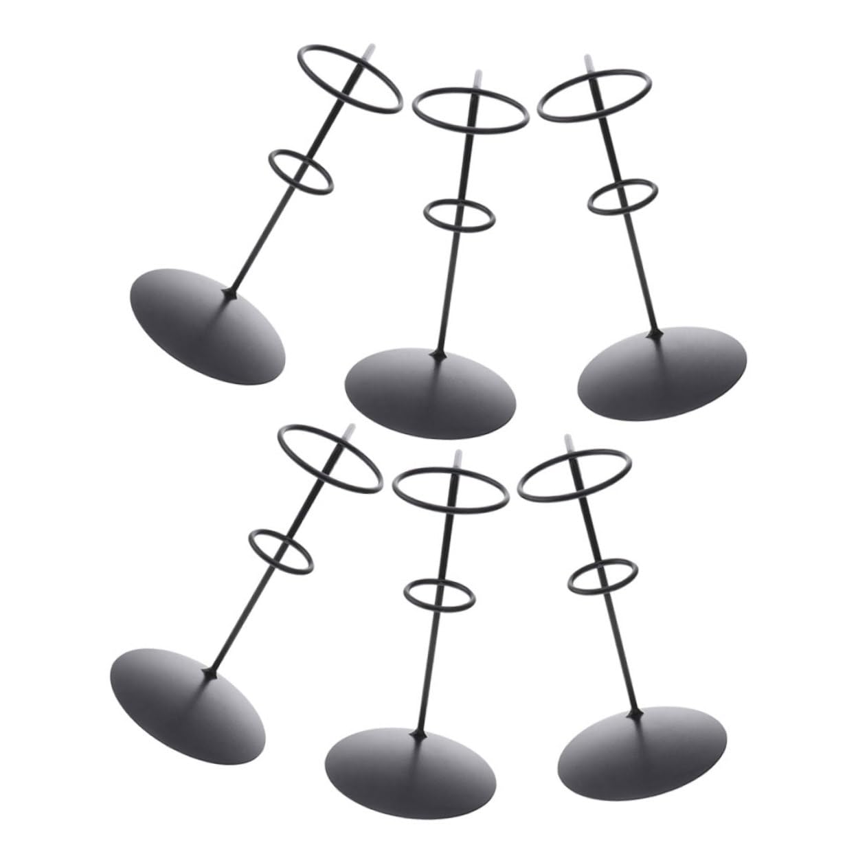 BRIGHTFUFU 6pcs Display Stand Ice Cream Cone Stand Ice Cream Holder Stand Food Cone Holder Ice Cream Cone Rack Sweets Savory Holder Individua Waffle Cone Holder Sugar Cones Wrought Iron Black