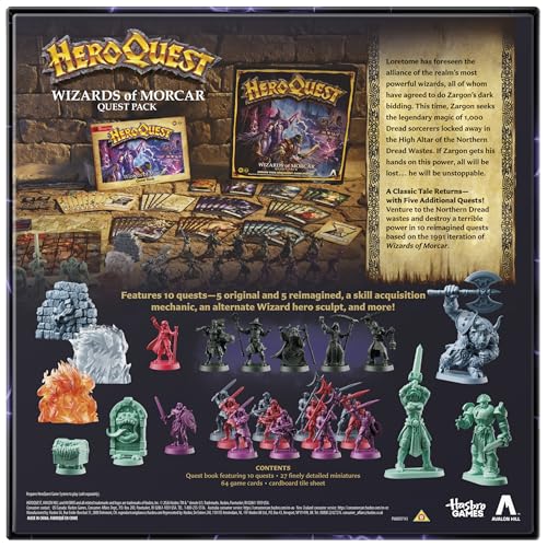 Image of Avalon Hill HeroQuest Wizards of Morcar Quest Pack - Ages 14+ - 2 to 5 Players - Roleplaying Games