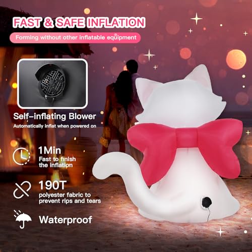 Aufblasbare Valentinstagskatze mit LED-Lichtern – Süße Garten-Dekoration für romantische Momente und unvergessliche Nächte! – Bild 6