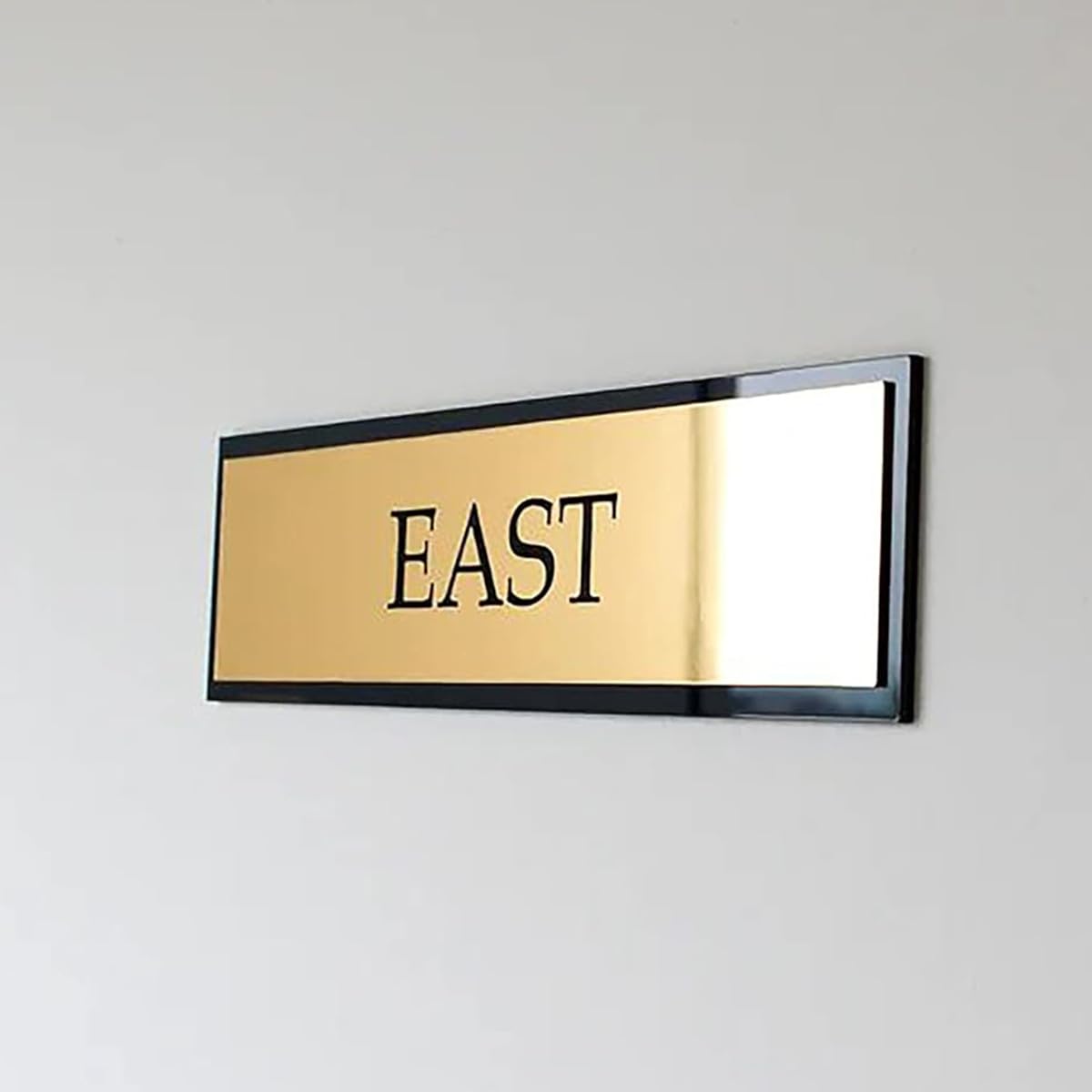 Personalized Acrylic Name Plate Signage For House,Black & Silver Engraving Custom Self-Adhesive Name Board (12 X 4 Inches,Brushed Gold) — Amazon image 6