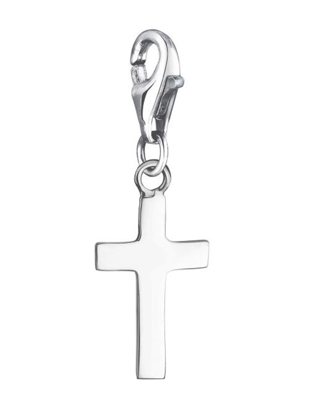 Nenalina Kreuz Karabiner Charm Anhänger Bettelarmband 925 Silber | Damen-Charm-Anhänger für alle gängigen Charmträger Charm-Club Clasp-Charms 925er Sterling-Silber
