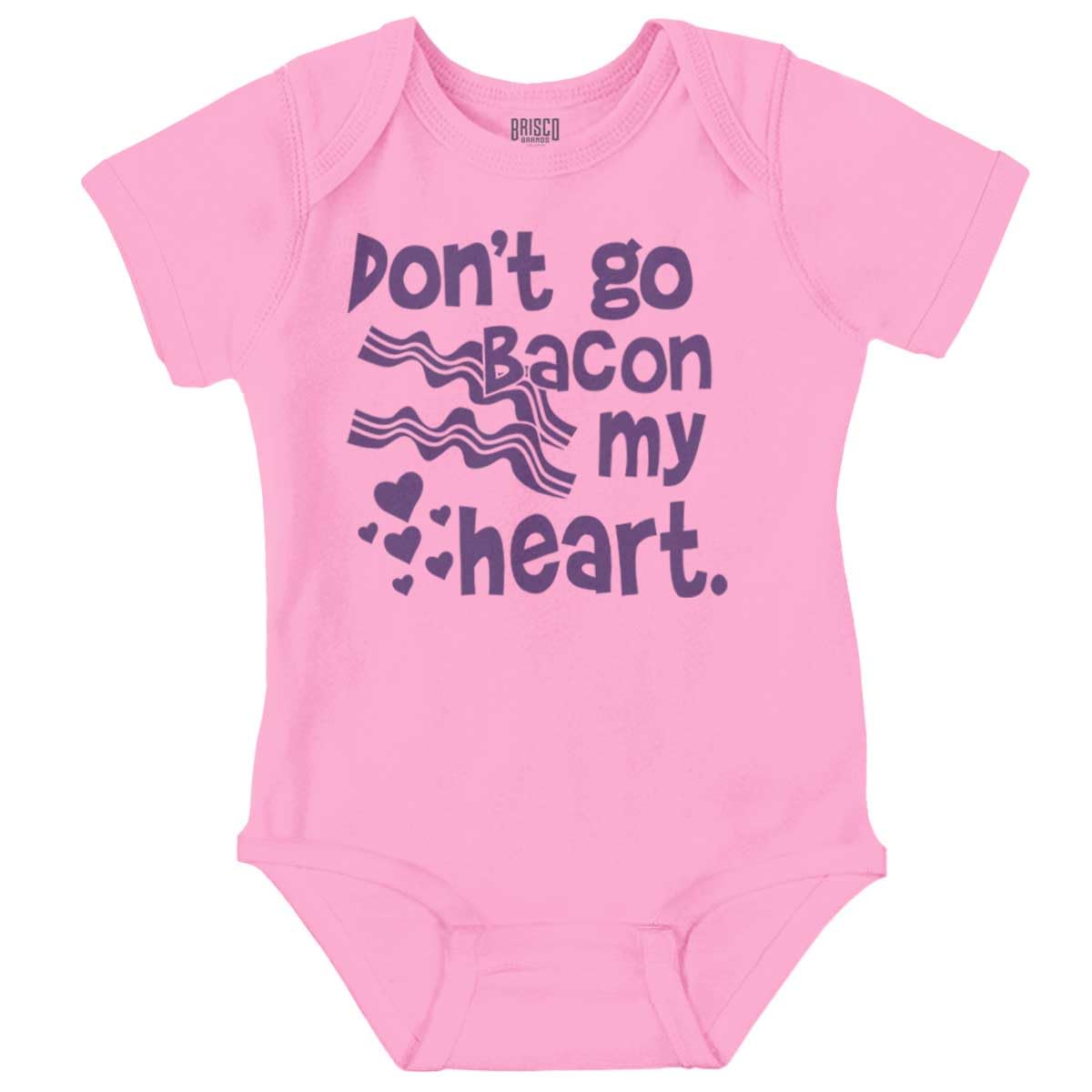 Brisco Brands Don't Go Bacon My Heart Cute Pun Baby Romper Boys or Girls