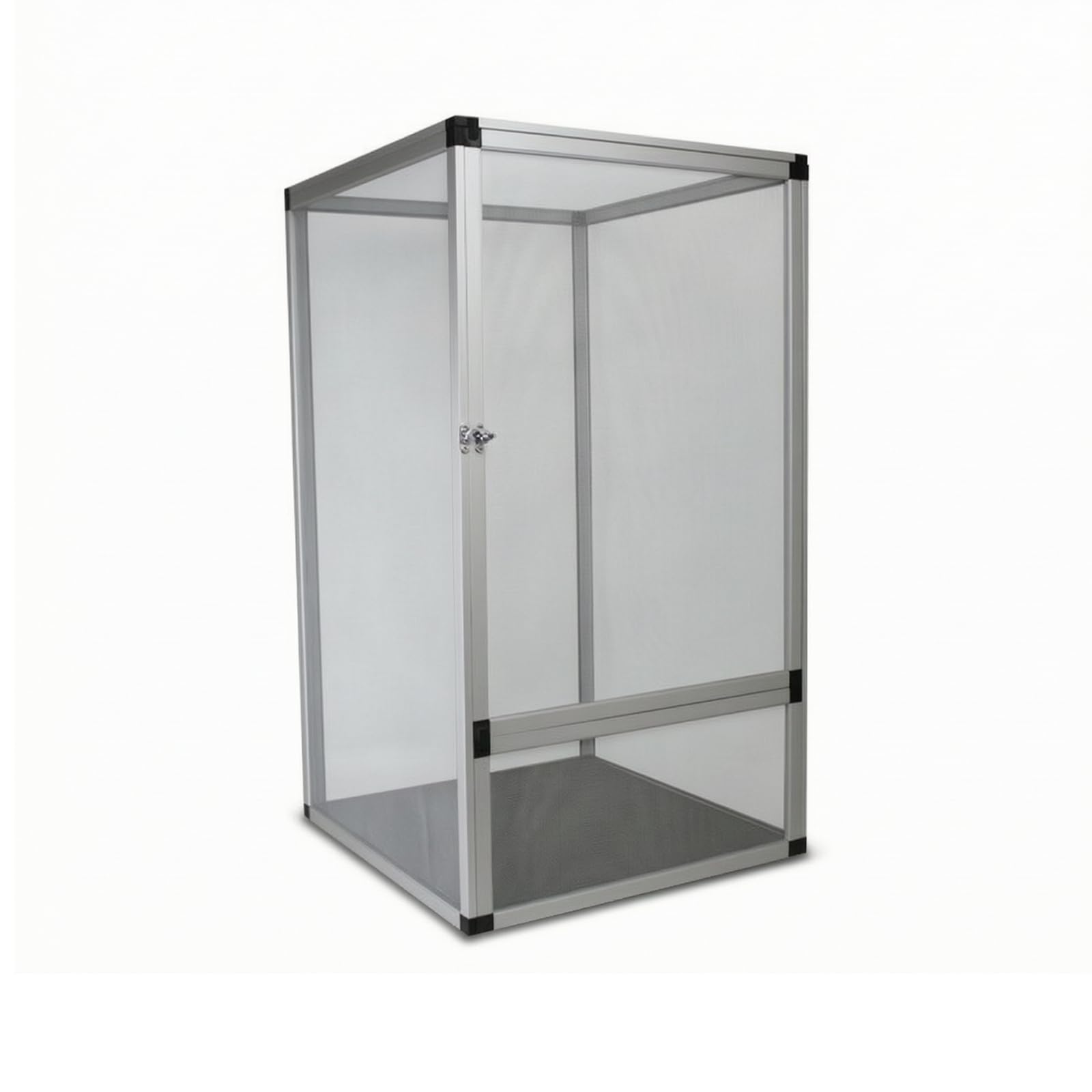 Terrario Malla Ventilado Terrario con Aluminio Transpirable Reptilario para Reptiles Escaladores, Geckos Arborícolas, Array, Plateado, Puerta De Malla Plateada 50 50 100cm