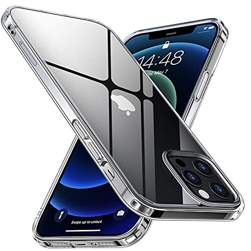 AZONE® iPhone 12 Hülle/iPhone 12 Pro Hülle - Diamond Clear - [Extrem Stoßfest] Handyhülle iPhone 12/12 Pro Case Ultra Slim Schutzhülle Cover mit Kameraschutz für iPhone (6.1“) - Transparent Cover