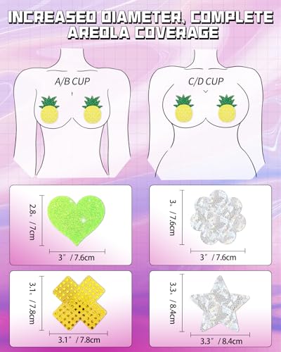 Image of CICKEE Nipple Pasties Black 9 Pairs Rave Pack Nipple Covers Stickers for Rave, Music Festivals, Beach or Daily Wear