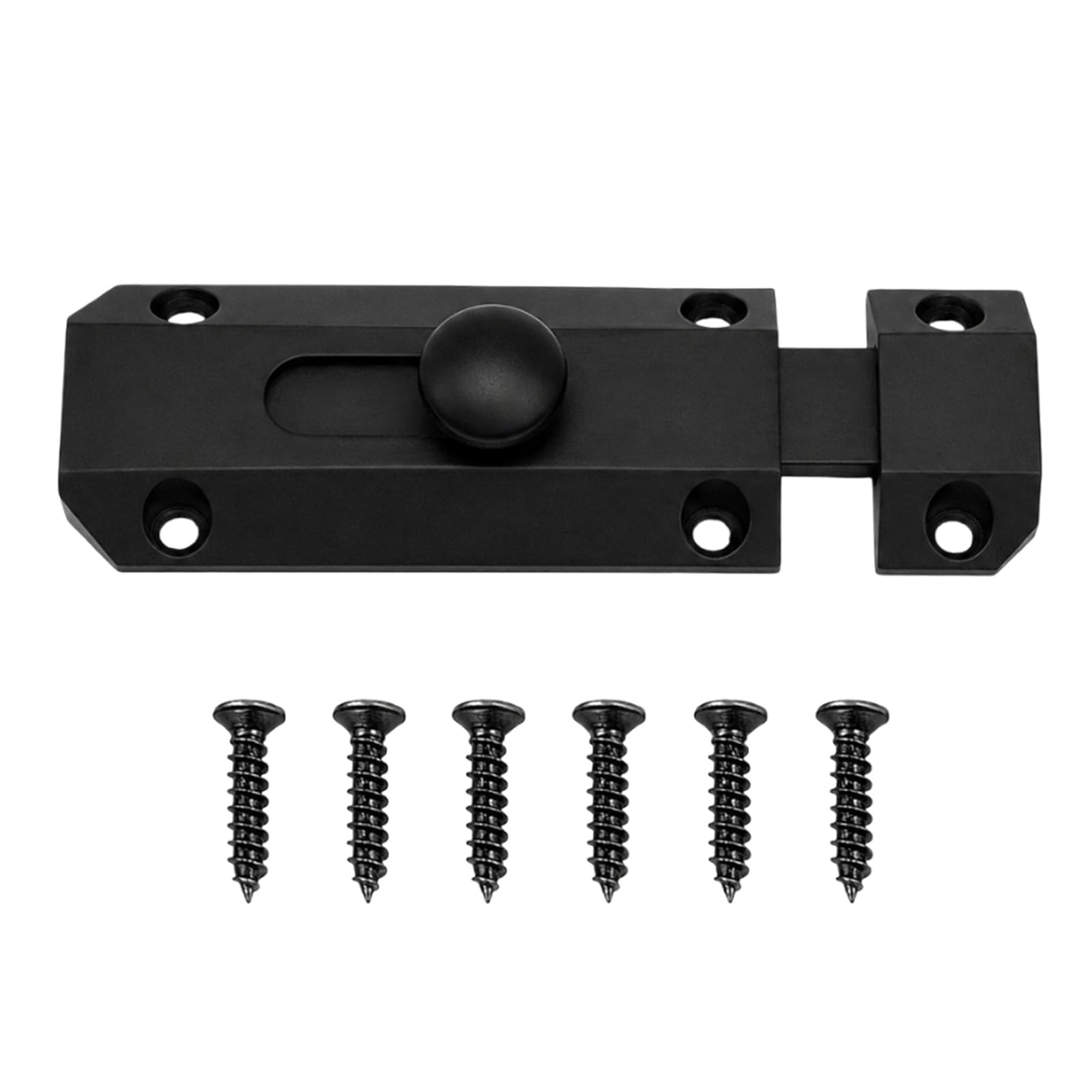 YouXunGS Heavy-Duty Reinforced Sliding Bolt Lock, Black Security Latch Door Bolt, Rust-Resistant Door Hardware for Bedroom Bathroom Garden Garage Cabinet Office