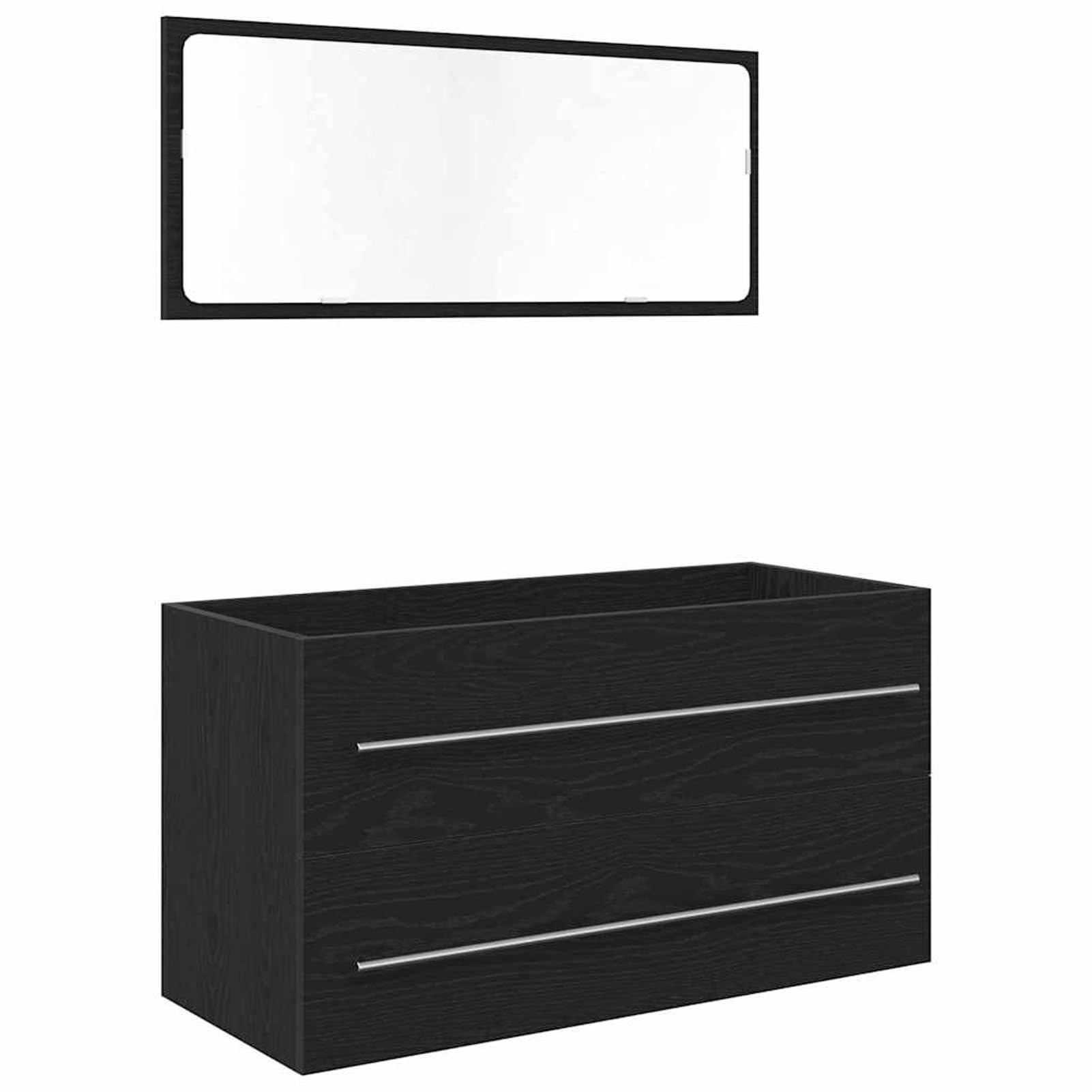 Mobile sottolavabo con 2 cassetti, effetto rovere, 90 x 38,5 x 48 cm, in legno e ceramica, per interni