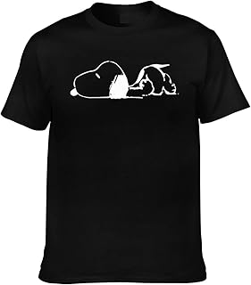 メンズTシャツ ピーナッツ スヌーピー ティーシャツ 半袖 夏服 T-Shirts 綿100% ラウンドネック カットソー おしゃれ トップス カジュアル 柔らかい 通気性 XS-3XL