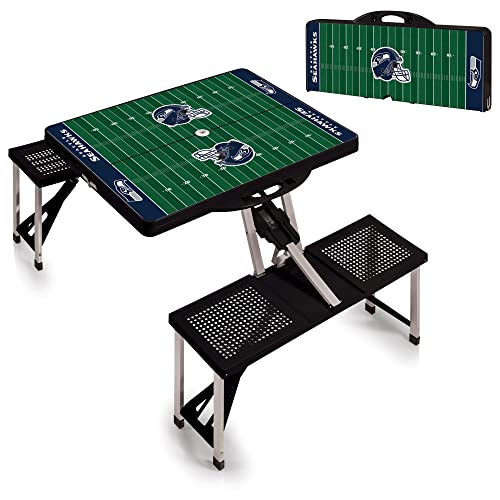 Image of Picnic TIME NFL Football Field Folding Picnic Table, Camping Table, Outdoor Table with Umbrella Hole