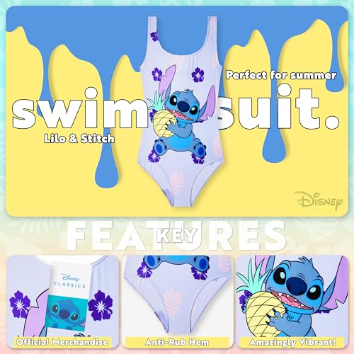 Image of Disney Girls One Piece Swimming Costume, Comfortable Stretchy Swimsuit - Girls Gifts