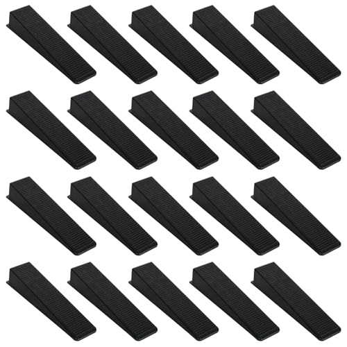 20 Pcs Fence Panel Plastic Wedges Reusable Tile Leveling System Fence Panel Clips Kit Black Tile Wedges Tile Leveler Installation Tools for Ceramic Tile and Stone Installation