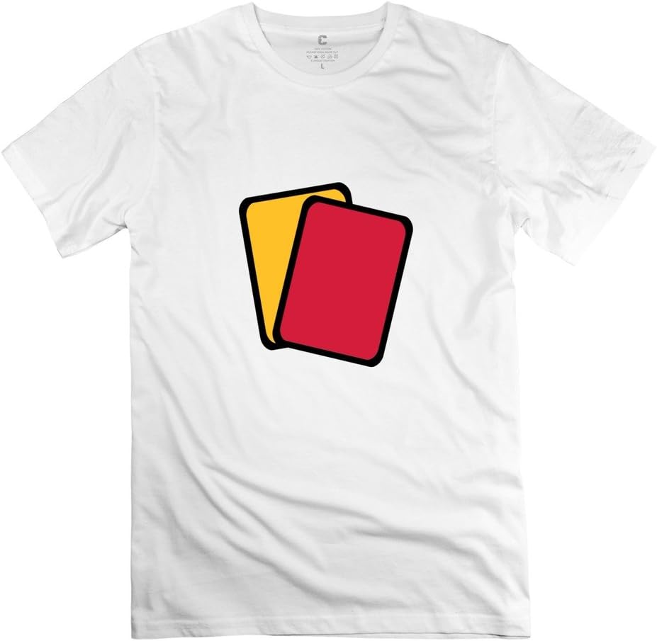 Yongth Men's Red Yellow Card 100% Cotton T-Shirt
