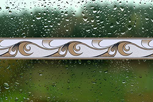 Yifu Life F020 Peel And Stick Wallpaper Border Modern Abstract, Brown/White Removable Self Adhesive Wall Border Molding Home Ceiling Decorative Border 2''×32.8 Ft #TOP1