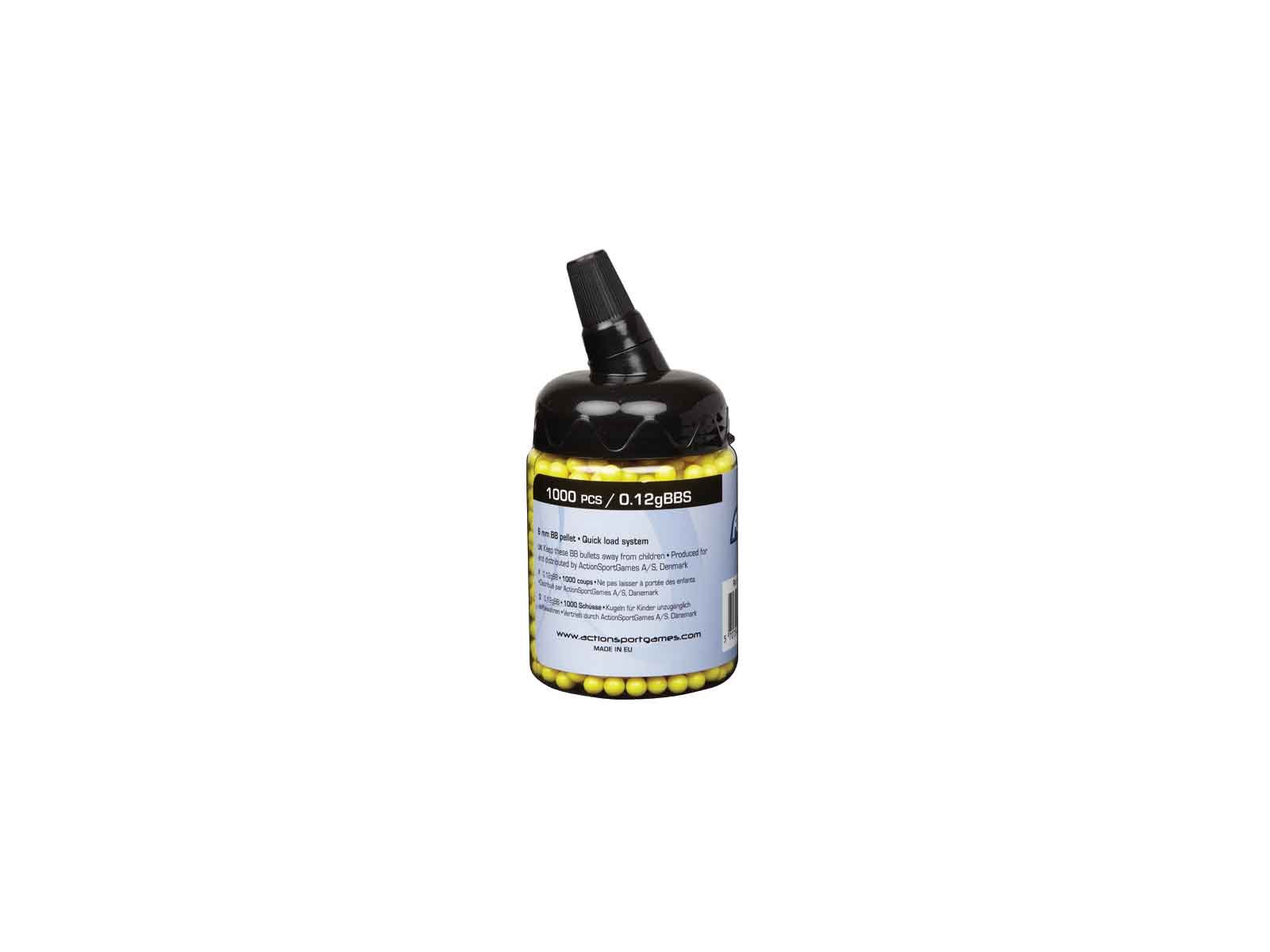 ASG 0,12g Airsoft BB - 1000 pcs. en bouteille - Jaune - Ronde