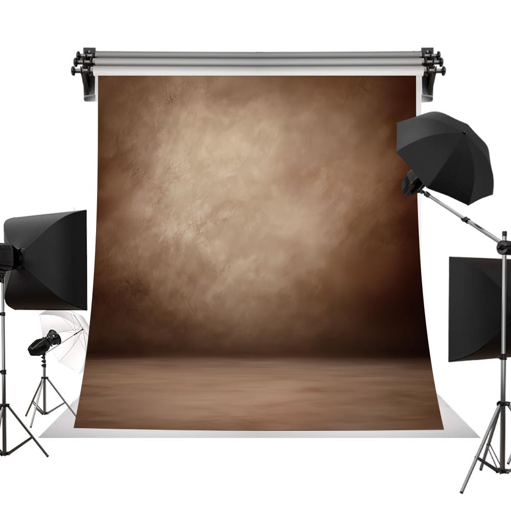 Photo 1 of 10X20ft Brown Photography Backdrop Abstract Beige Portrait Photo Booth Backdrop for Photoshoot Background Screen Video Recording Parties Backdrops Photo Studio Props