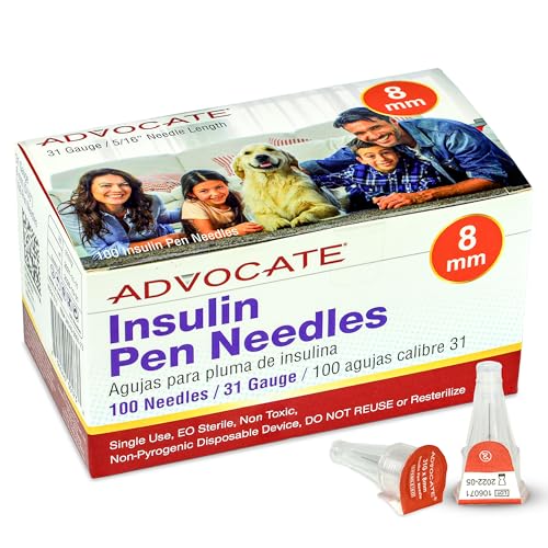 Diabetic Pen Needles 31g 8mm, Extra Lubricated, Tri-Bevel Insulin Needles, Universally Compatible with Insulin Pens for Diabetes Care, Box of 100