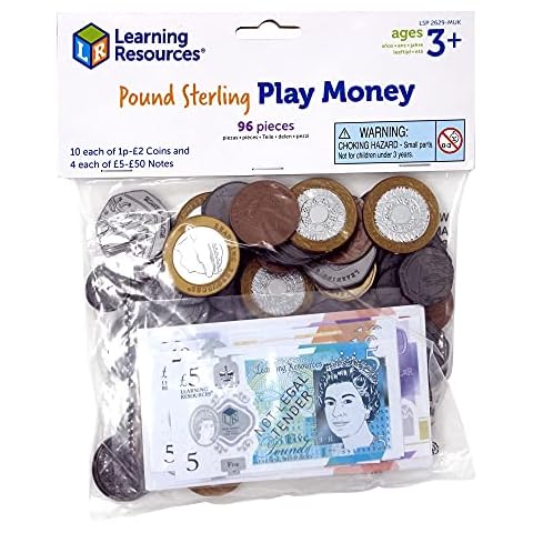 Learning Resources LSP2629MUK UK Pound Sterling Play Money for Kids, Maths, Counting Toy Pack, Multicoloured Cover