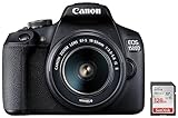 Canon EOS 1500D 24.1 Digital SLR Camera (Black) with EF S18-55 is II Lens & SanDisk Ultra UHS I 128GB SD Card 140MB/s for DSLR and Mirrorless Cameras, 10Y Warranty