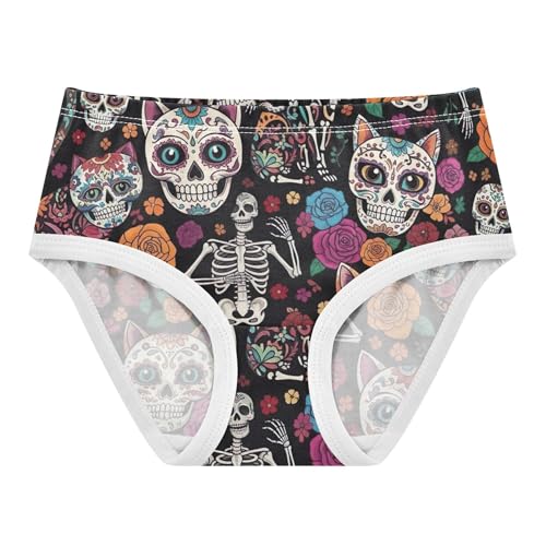 Cotton Toddler Underwear Floral Colorful Skull Cats Floral Black Cute Panties Girl Fancy Underpants Briefs 2t