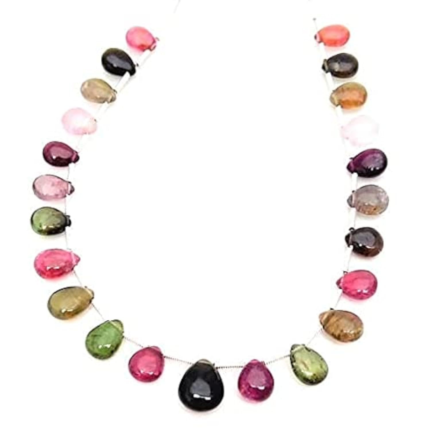 Perles multi tourmaline naturelle poire 6x8-8x11mm pour création de bijoux LKBEADS