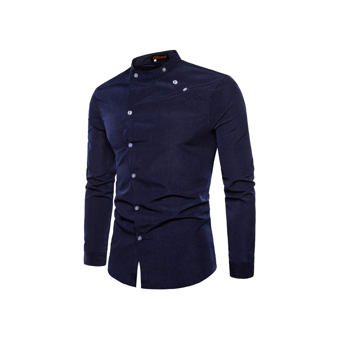 Qlonz StoreDouble threshold Men Regular Fit Mandarin Collar Full Sleeve Casual Shirt