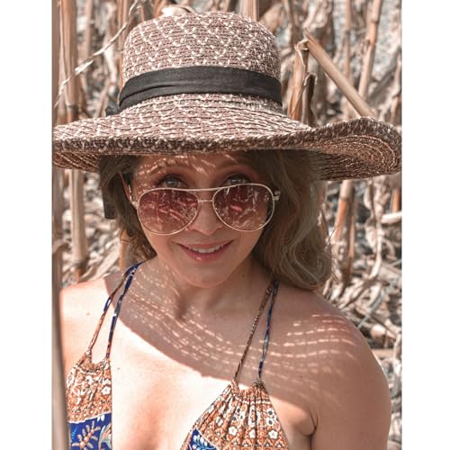 LJCZKA Oversized Pilot Sunglasses for Women Men 70s Large Double Bridge Metal Frame Sun Glasses Fashion Big Thick Shades2