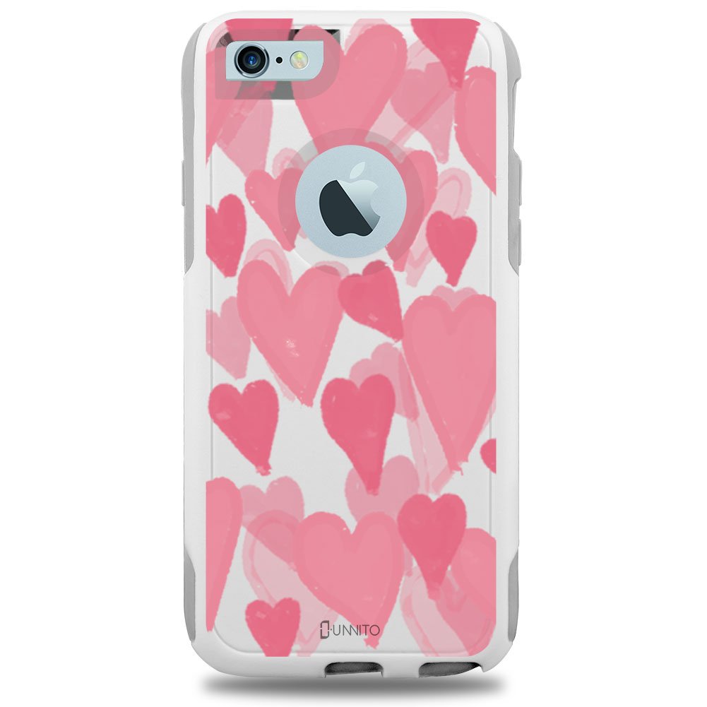 Unnito iPhone 6 Case – Hybrid Commuter Case | Slim Cover with Hard Shell Design and Soft Inner Layer Compatible with iPhone 6S White Case - Pastel Hearts