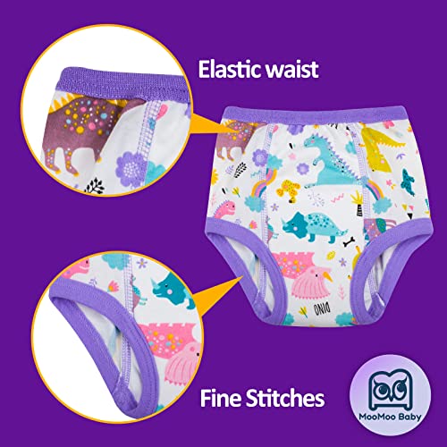 Image of MooMoo Baby 8 Packs Potty Training Pants Cotton Absorbent Training Underwear for Toddler Boy and Girls 2T-9T