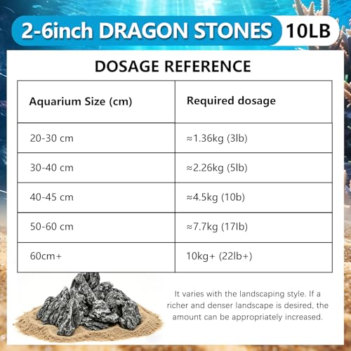 Image of 10 LB Aquarium Rocks Stones, 2-6 inches Natural Seiryu Stone | Fish Tank Decor Rocks for Fish Tank Landscaping, Reptile Terrariums Paludarium Amphibian Enclosures Aquarium Decor