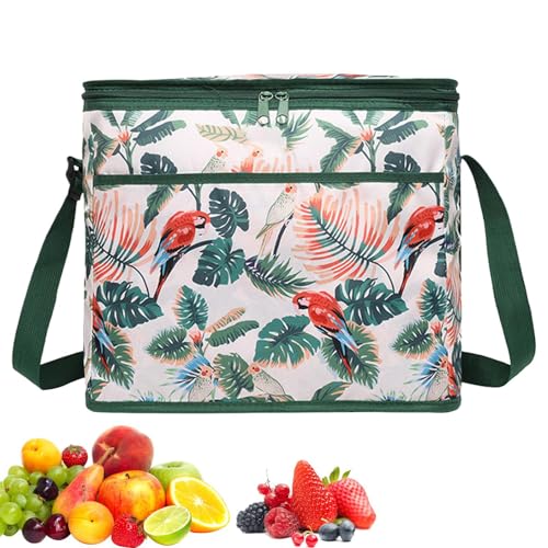 Bolsa Térmica,Mochila de Comida Plegable 18L - Portátil Aislada Y Suave para Compras Pesca Vacaciones Maletero Deportes Picnic Entrega Colegio Playa