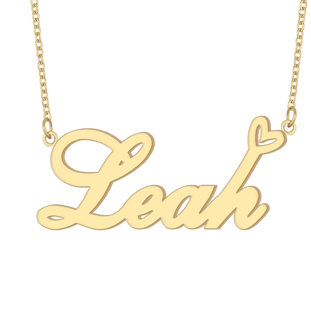 Personalized Name Necklaces 18K Gold Plated Cute Love Heart Name Pendant for Women Girls