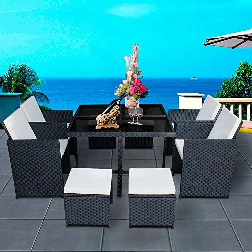 Panana 10 Seater Rattan Garden Furniture Set Dining Table and Chairs