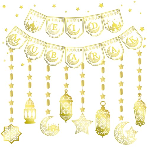 Ramadan Deko Eid Mubarak Dekoration Ramadan Mubarak Dekoration Ramazan Deko Gold Eid Wanddeko Banner Set Ramazan Süsleri Bajram Mubarek Decoration Banner Schmuck Ramadandeko