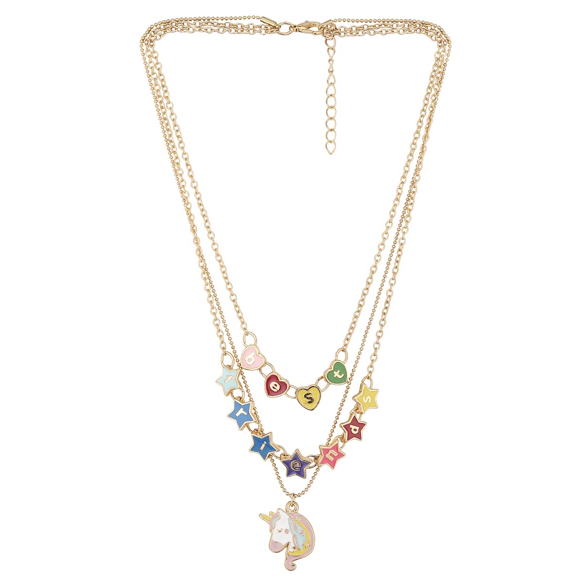 Carlton LondonGirls Multicoloured Gold-Plated Layered Necklace