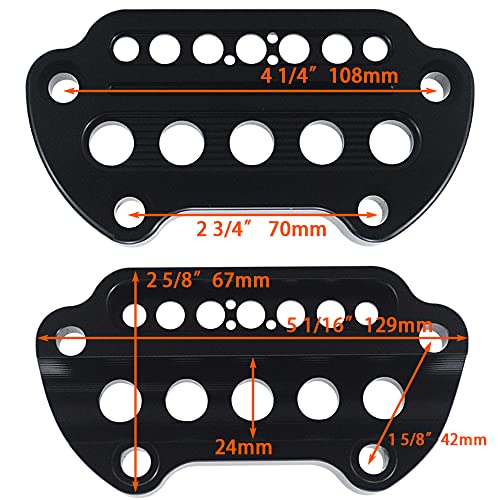 Wowtk TK-G-0122-B Motorcycle Indicator Light Handlebar Top Riser Clamps Aluminum Fits For Harley Sportster Xl 883 Dyna Fat Bob 1995-2020 Low Rider Fxd,Black thumb #5