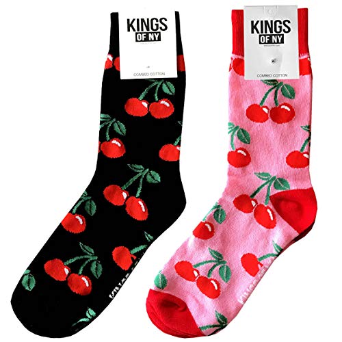 Red Cherry Novelty Mens Cotton Socks 2 Pack or Single