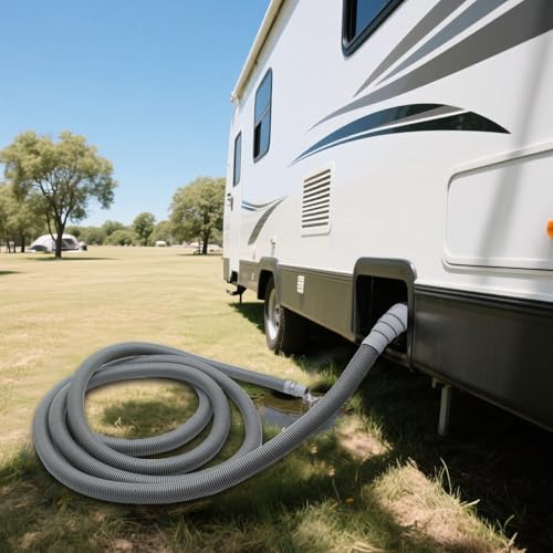 Abwasserschlauch Wohnwagen, 9 Meter Abwasserschlauch Wohnmobil, Zusammenklappbarer Ablaufschlauch mit Verstellbarem Adapter, Auslaufsicher & Platzsparend – für Camper, Anhänger