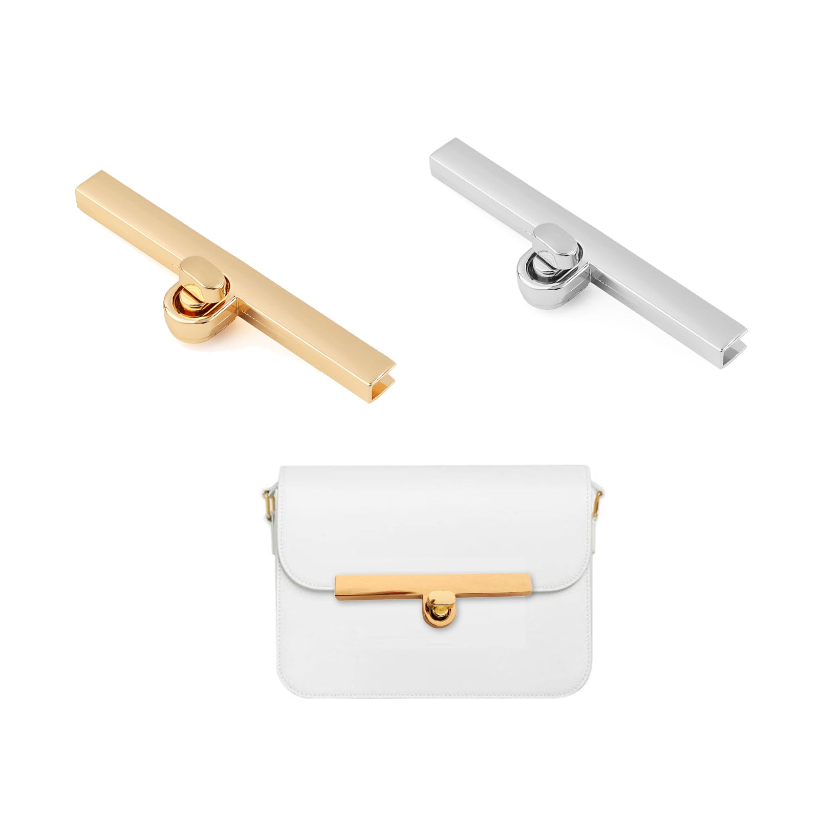 OKKRMGZ 2Pcs Purse Clasp Turn Lock Closure Hardware Clasps for Bags and Handbag Making Locks Accessories Press Broches para Bolsas de Purses Crochet