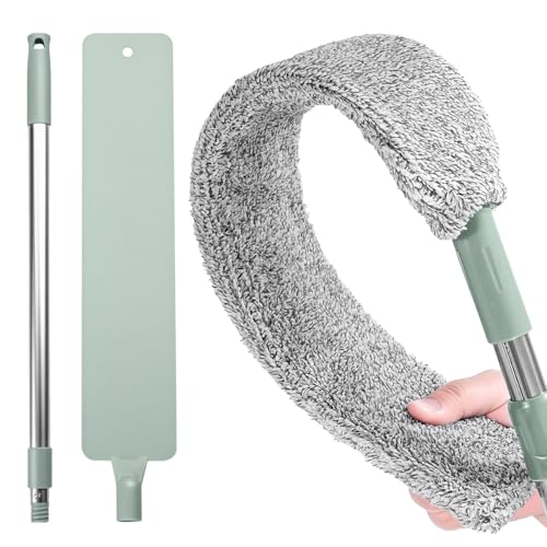 Sakerplus Retractable Gap Dust Cleaner Artifact Extendable Duster Cleaning Tool for Hard-to-Reach Areas Reusable Washable Dusting Wand for Home Ceiling Blinds Under Furniture