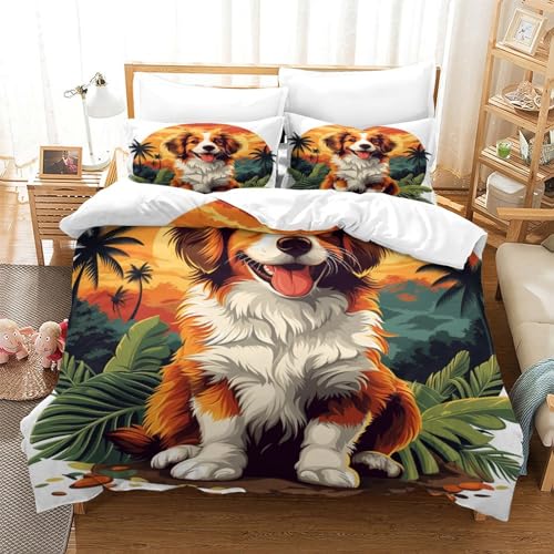 Housse de couette chien 140x200 cm avec 2 taies d'oreiller en microfibre - 2