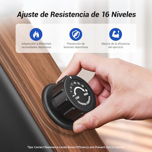 MERACH Máquinas de Remo de Casa, Máquina de Remo Silenciosa con Riel Extendido de 130CM, Potente Máquina de Remo Magnética de 16 Niveles y Capacidad de Carga de 160 kg - Imagen 4