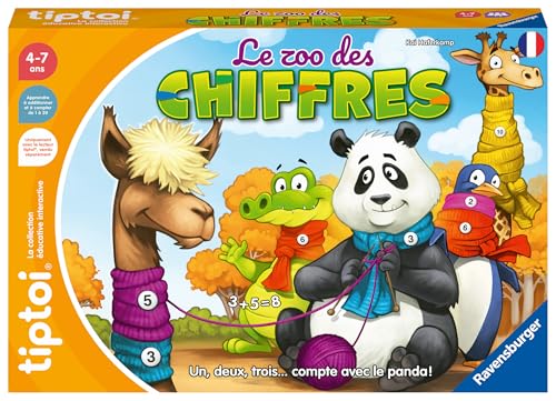 Ravensburger - tiptoi® - Jeu interactif - Le Zoo des Chiffres - Lecteur Vendu séparément - Jeu éducatif électronique, sans écran - Dès 4 Ans - Version...