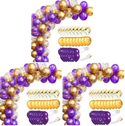 Image of Graduation Party Decorations Purple Gold /Purple Gold Graduation 2026 /Purple Gold Balloons /Eid Mubarak Party Balloon /Birthday Party Decorations Women NYU /LSU Balloons 45 pcs (Pack of 3)