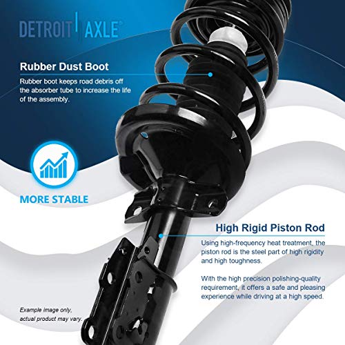 Image of Detroit Axle - 6pc Struts Shocks Kit for 2003-2007 Saturn Ion [w /o RPO Code FE5] Front 2 Struts with Coil Spring 2 Sway Bar Links 2 Rear Shock Absorbers 2004 2005 2006 Replacement Ready Strut