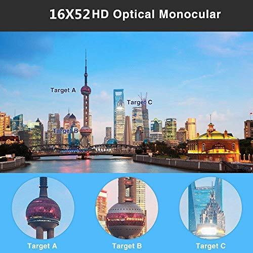 Monokular Teleskop 16 x 52 High Power Monokular Spektiv mit Handy-Stativ und Adapter-Halterung, wasserdichtes, mehrfach… – Bild 4