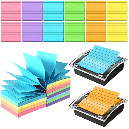 Distributeur de notes adhésives lot de 14 avec base noire pour bureau